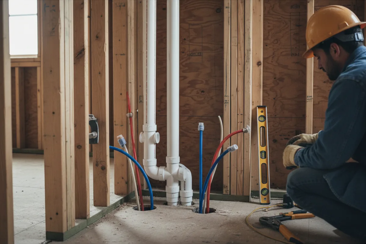 Drain and supply rough-in during Toilet Repair and Installation in Verona